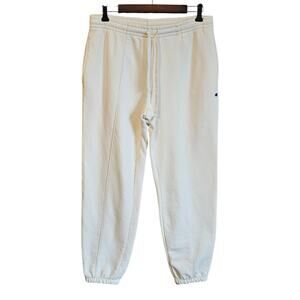 Champion Women’s Sweatpants Joggers White Fleece Casual Athletic Pants Medium